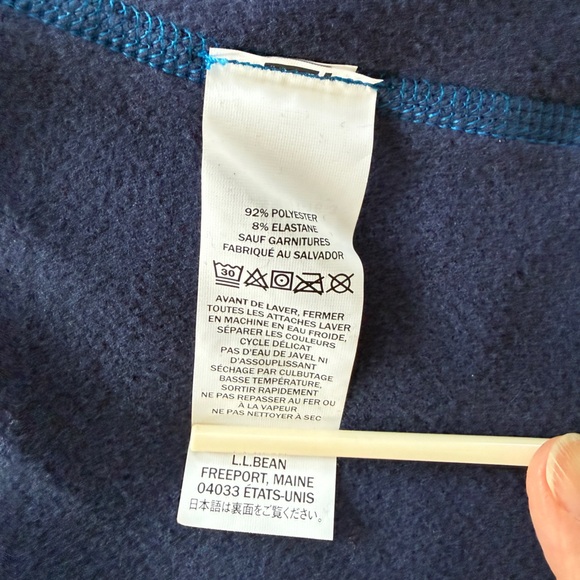 L.L. Bean ProStretch Fleece Vest.  Blue ~ Sappi Paper Logo - Picture 6 of 11